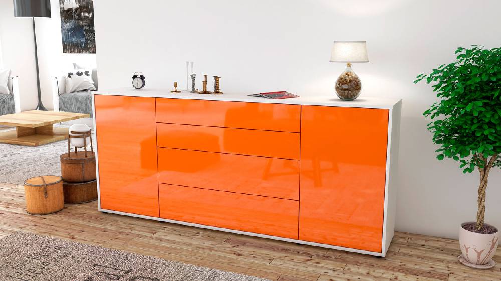Stil Zeit Möbel Sideboard Elettra, Orange (180x79x35cm) Tägliche Deals