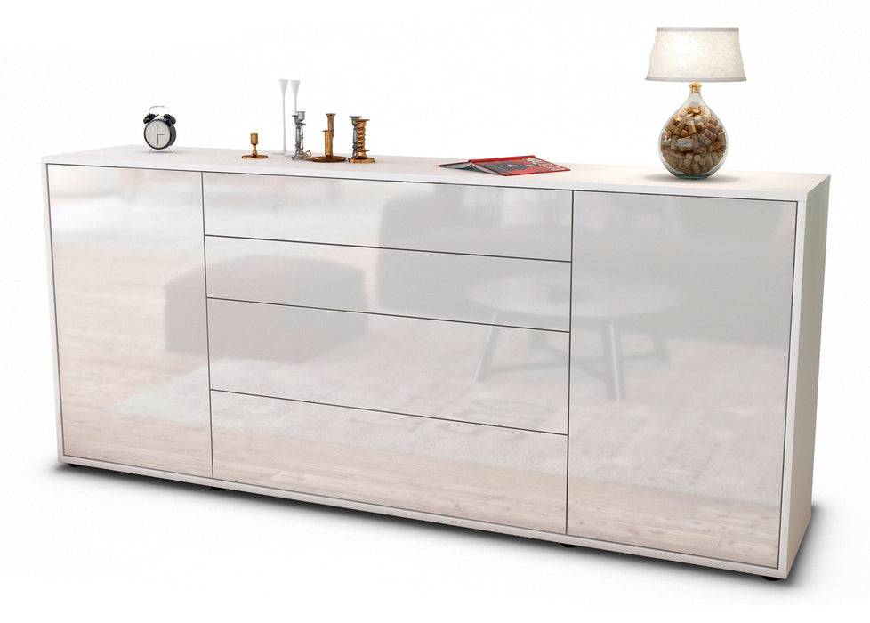 Stil Zeit Möbel Sideboard Elettra, Weiß (180x79x35cm)