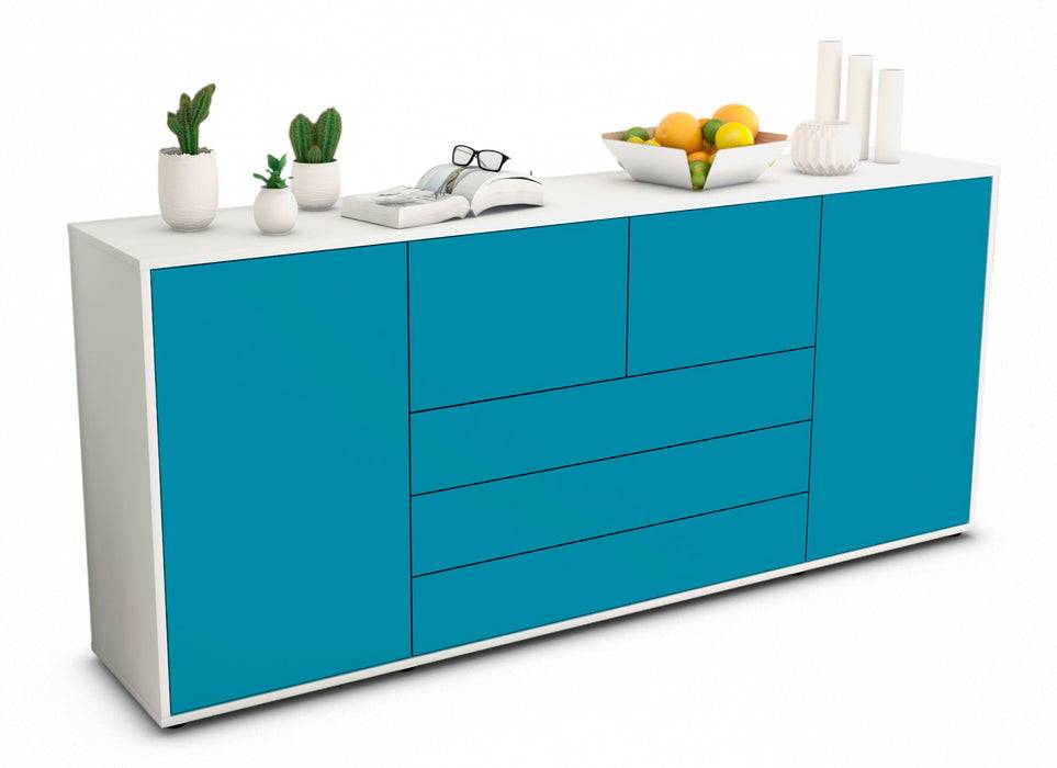 Stil Zeit Möbel Sideboard Eliana, Türkis (180x79x35cm)