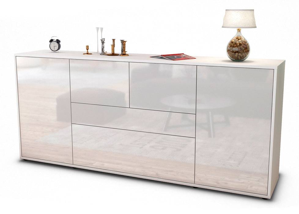 Stil Zeit Möbel Sideboard Elisa, Weiß (180x79x35cm)