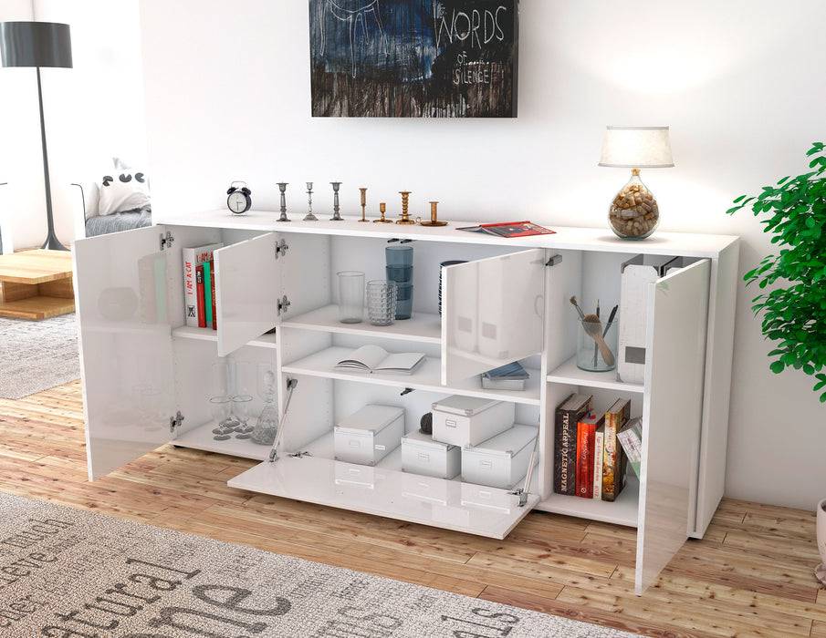 Stil Zeit Möbel Sideboard Elisabetta, Grau (180x79x35cm) Tiefpreis