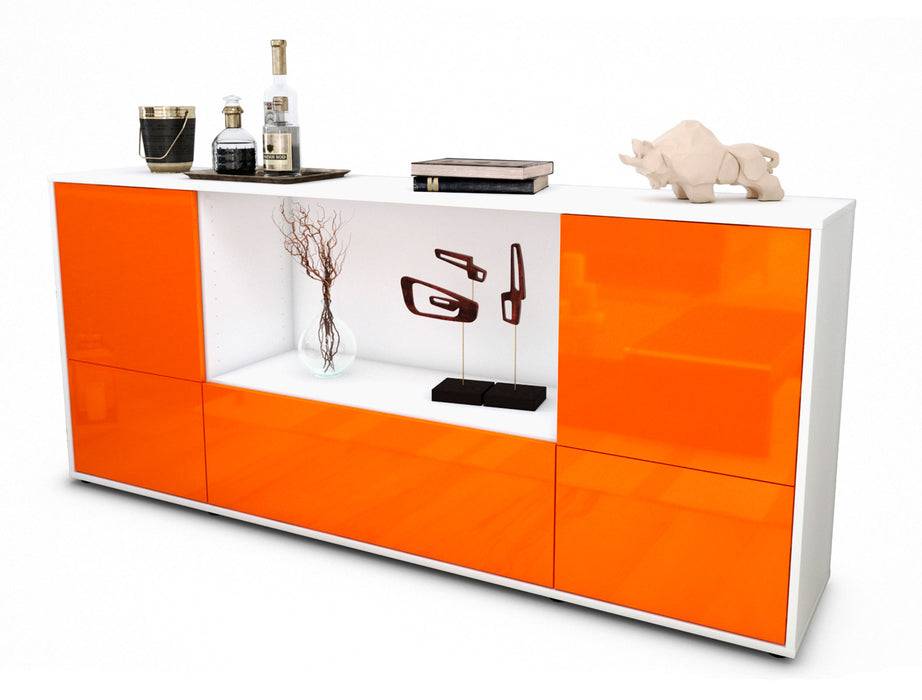 Stil Zeit Möbel Sideboard Elvezia, Orange (180x79x35cm)