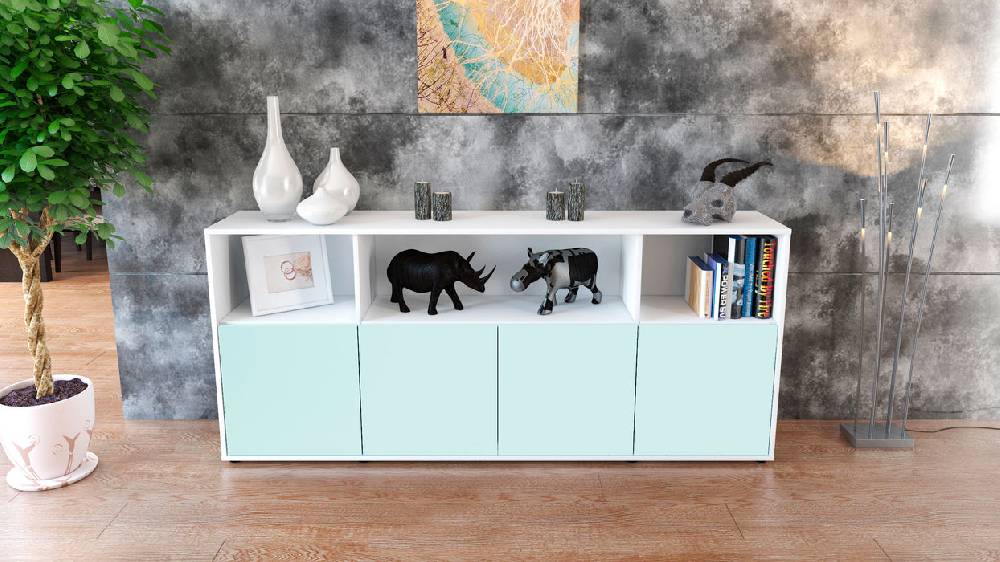 Stil Zeit Möbel Sideboard Enrica, Mint (180x79x35cm) Letzte 3 Tage