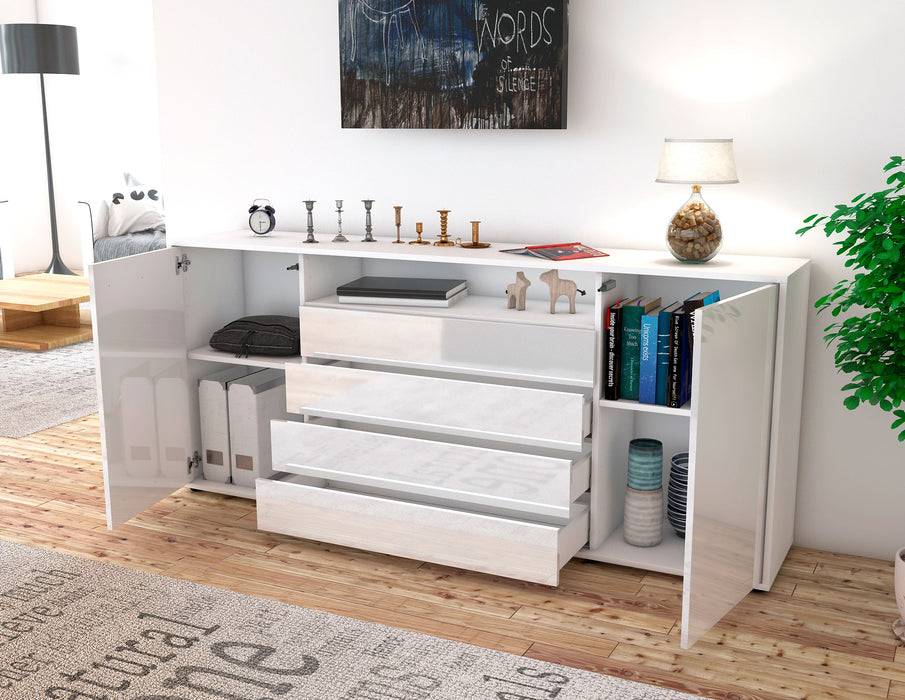 Stil Zeit Möbel Sideboard Enzo, Weiß (180x79x35cm) Neueste Stile