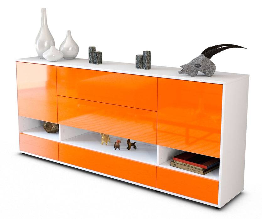 Stil Zeit Möbel Sideboard Florentina, Orange (180x79x35cm)
