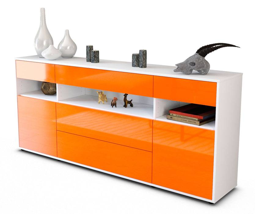 Stil Zeit Möbel Sideboard Floria, Orange (180x79x35cm)