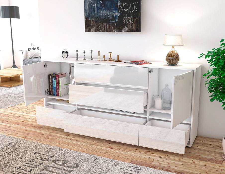 Stil Zeit Möbel Sideboard Floriana, Grau (180x79x35cm) Bis zu 65% Rabatt