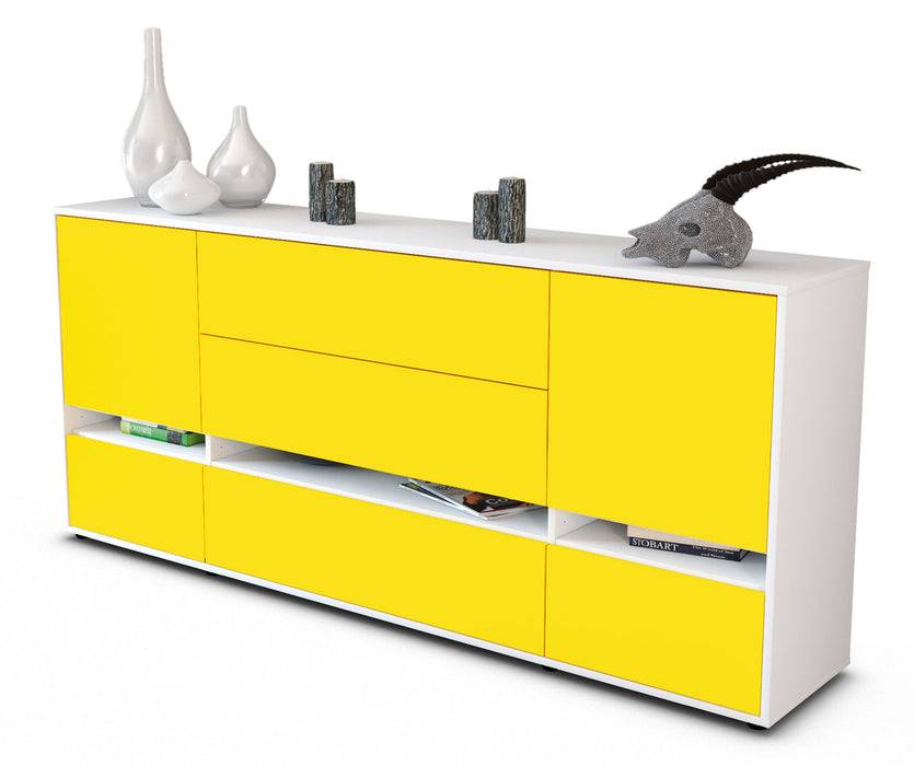 Stil Zeit Möbel Sideboard Floriana, Gelb (180x79x35cm)