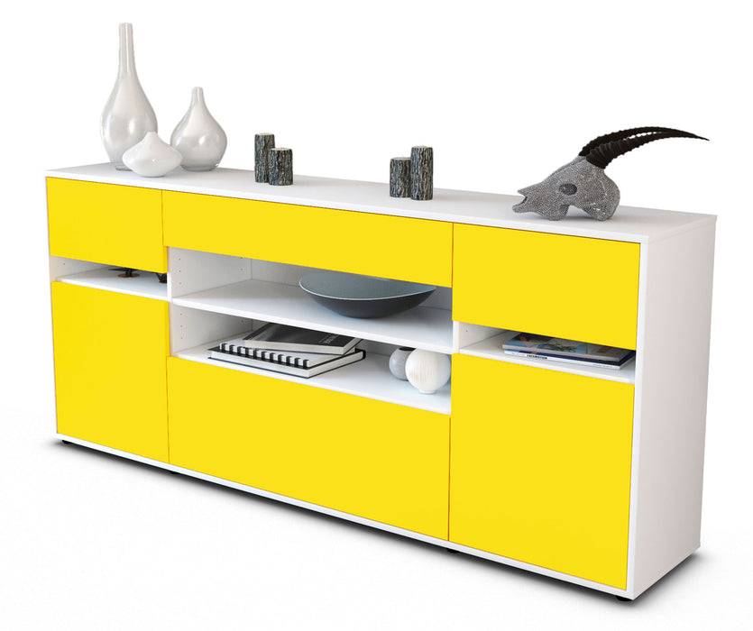 Stil Zeit Möbel Sideboard Gina, Gelb (180x79x35cm)