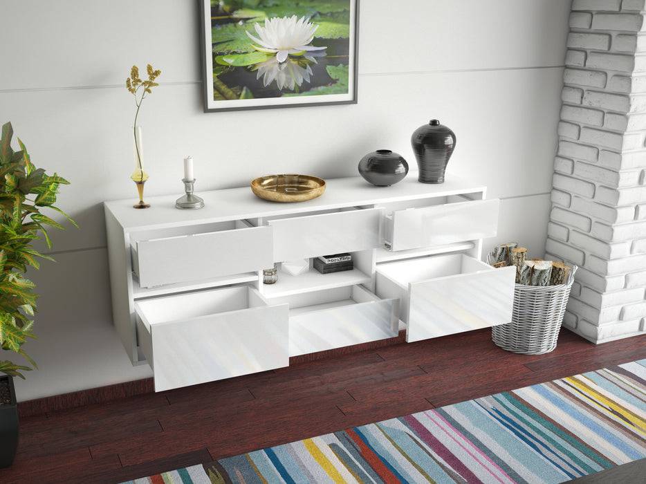 Stil Zeit Möbel Lowboard Arlington, Weiß, hängend (136x49x35cm) Vierteljährliche Förderung