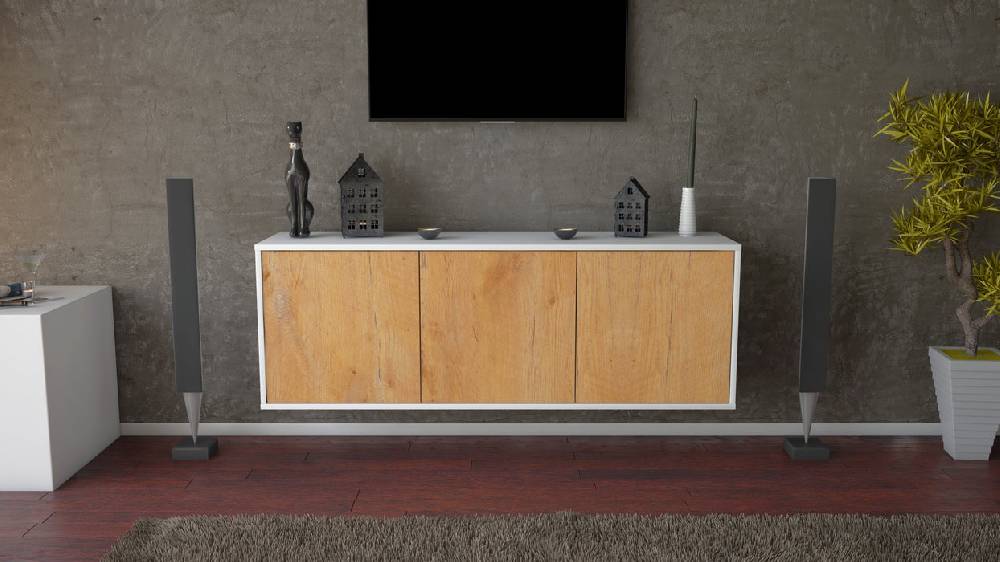 Stil Zeit Möbel Lowboard Seattle, Eiche, hängend (136x49x35cm) Discount Store für neue Produkte