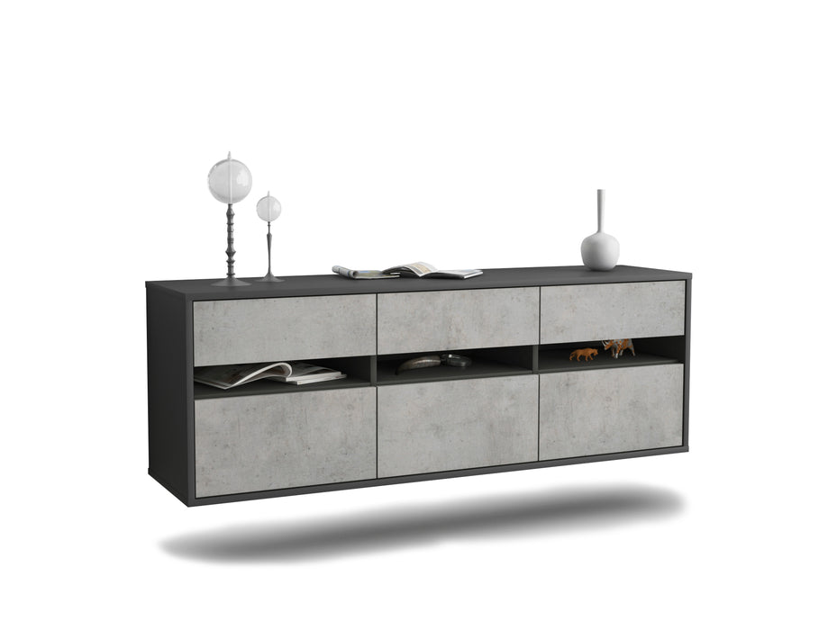Stil Zeit Möbel Lowboard Raleigh, Beton, hängend (136x49x35cm)