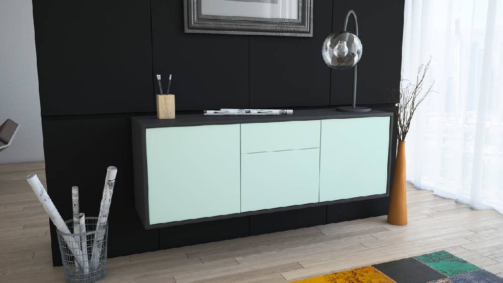 Stil Zeit Möbel Lowboard Cleveland, Mint, hängend (136x49x35cm) 50% Rabatt mit kostenlosem Versand
