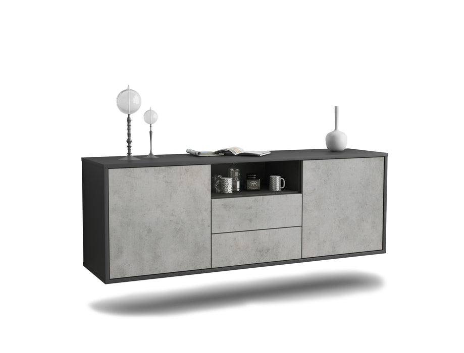 Stil Zeit Möbel Lowboard Tucson, Beton, hängend (136x49x35cm)