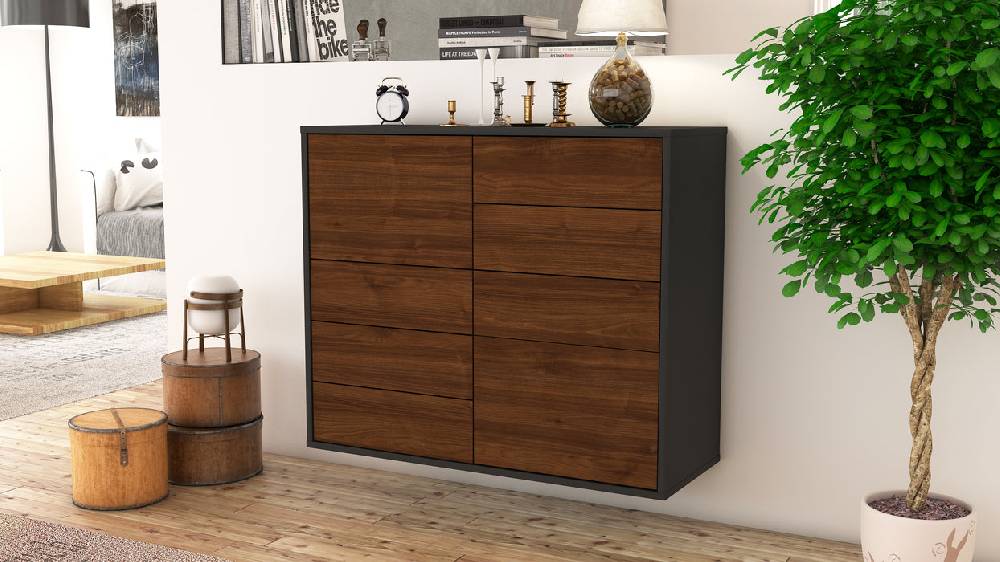 Stil Zeit Möbel Sideboard Paradise, Walnuss, hängend (92x79x35cm) Rabatte dieses Monats