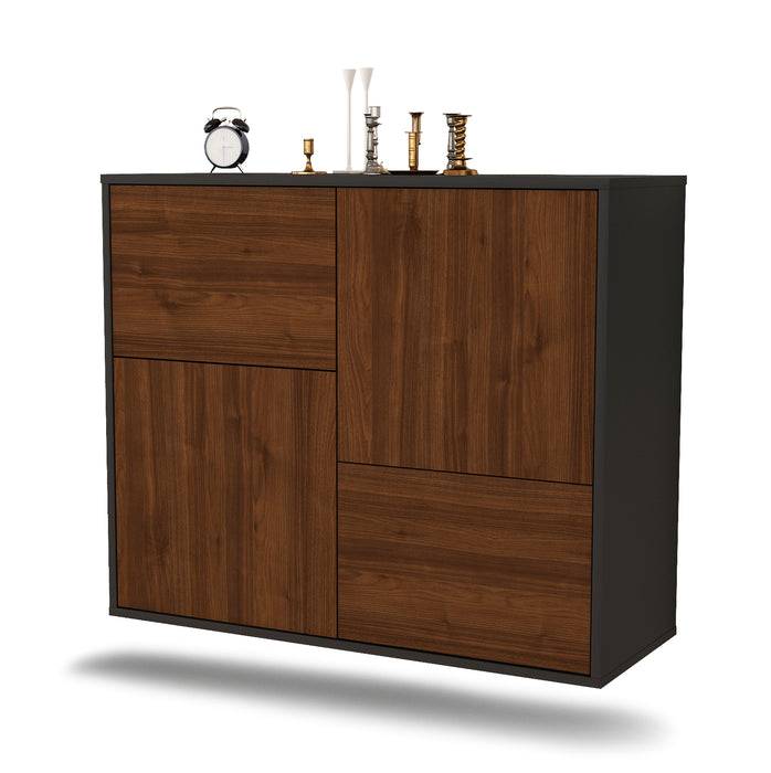Stil Zeit Möbel Sideboard Fremont, Walnuss, hängend (92x79x35cm)