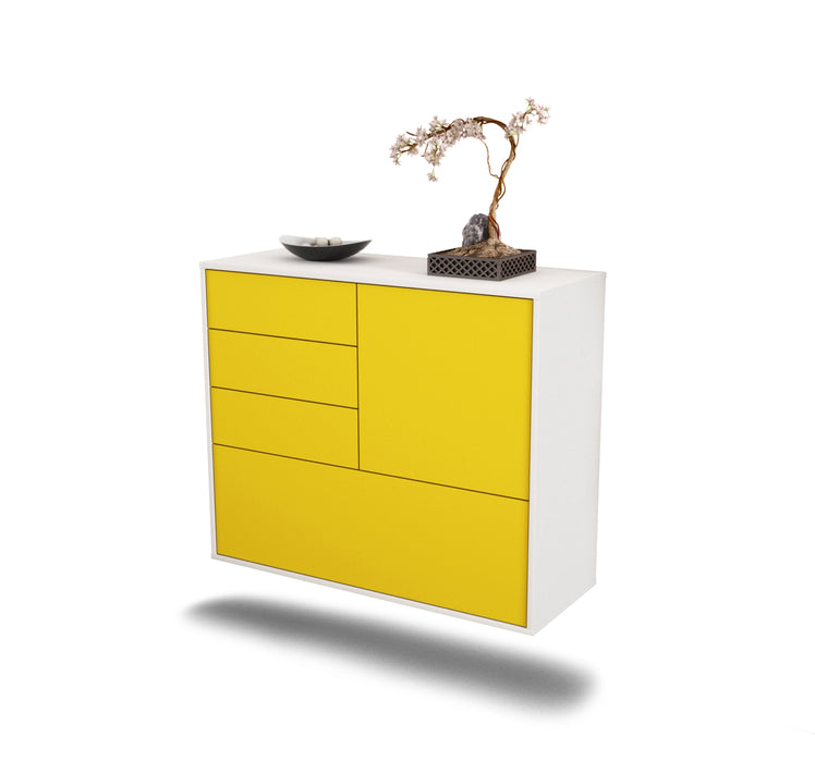 Stil Zeit Möbel Sideboard Fontana, Gelb, hängend (92x79x35cm)
