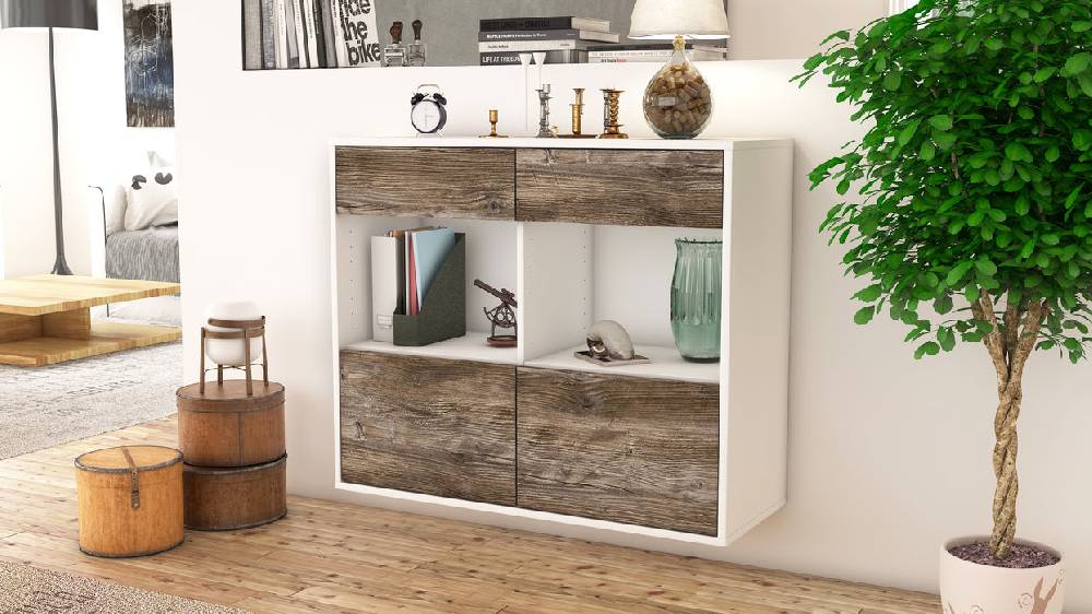 Stil Zeit Möbel Sideboard Mobile, Treibholz, hängend (92x79x35cm) Outlet