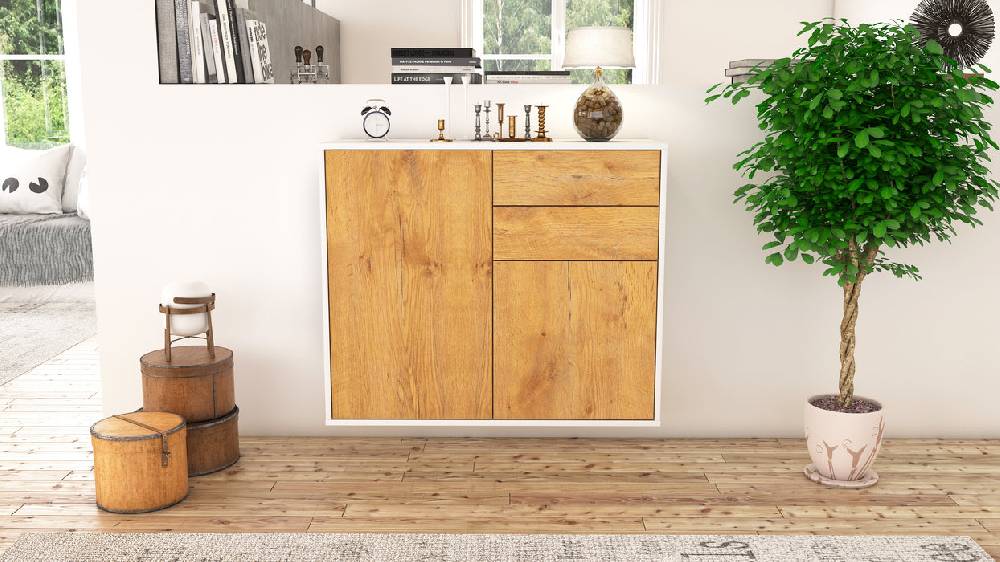 Stil Zeit Möbel Sideboard Huntington Beach, Eiche, hängend (92x79x35cm) Verkauf