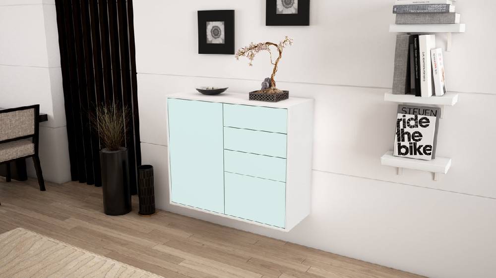 Stil Zeit Möbel Sideboard Tacoma, Mint, hängend (92x79x35cm) Angebote