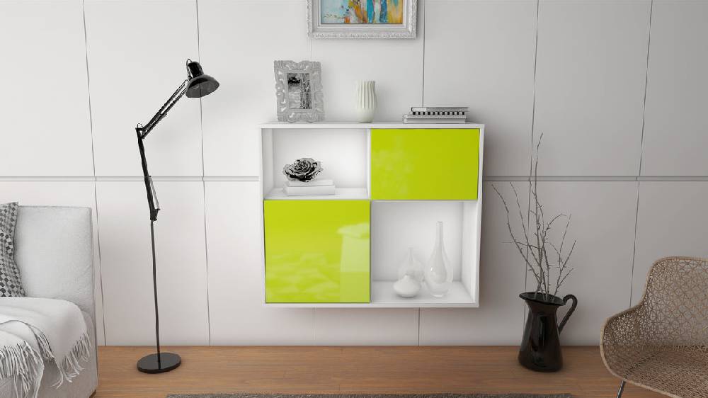 Stil Zeit Möbel Sideboard Shreveport, Grün, hängend (92x79x35cm) im Angebot
