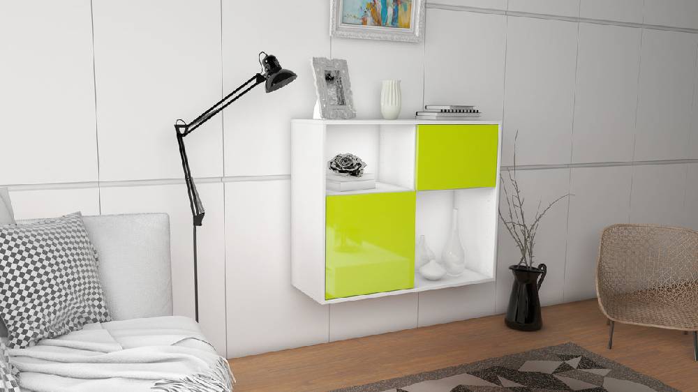 Stil Zeit Möbel Sideboard Shreveport, Grün, hängend (92x79x35cm) im Angebot