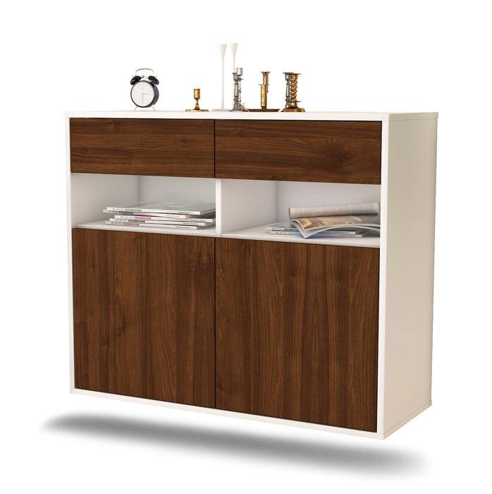 Stil Zeit Möbel Sideboard North Las Vegas, Walnuss, hängend (92x79x35cm)