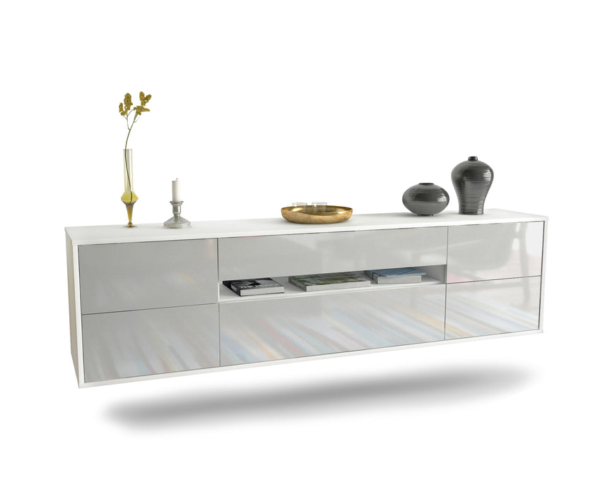 Stil Zeit Möbel Lowboard Reno, Weiß, hängend (180x49x35cm)
