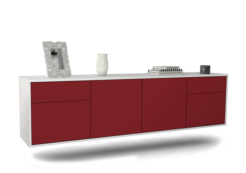 Stil Zeit Möbel Lowboard Madison, Bordeaux, hängend (180x49x35cm)