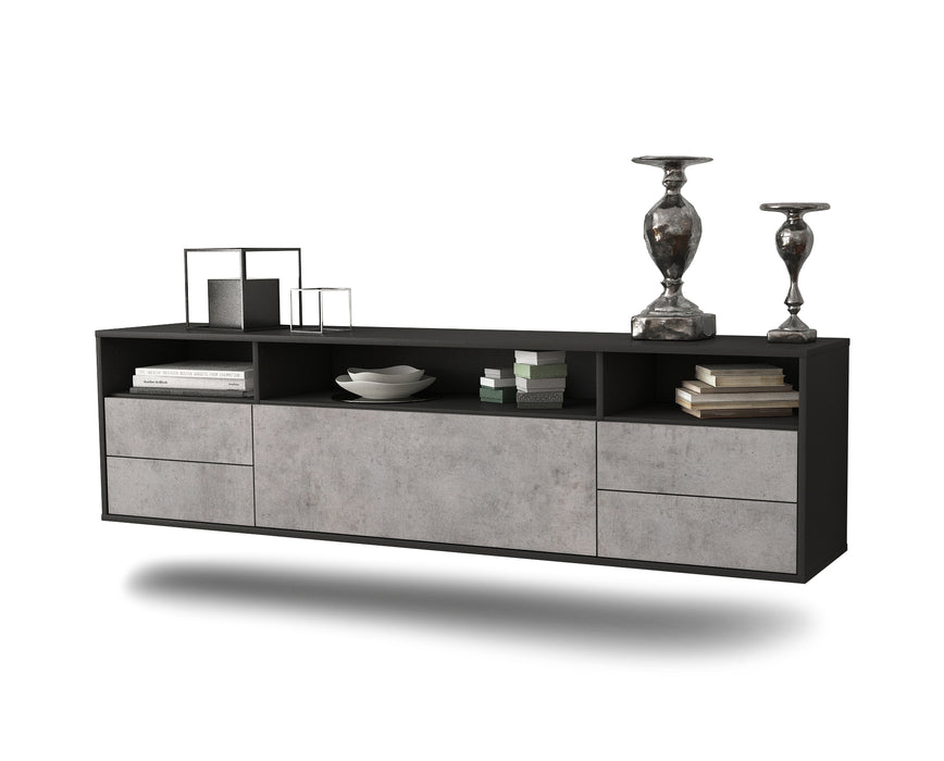 Stil Zeit Möbel Lowboard Scottsdale, Beton, hängend (180x49x35cm)