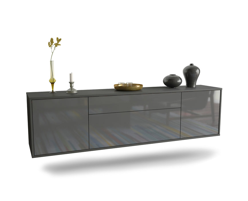 Stil Zeit Möbel Lowboard Aurora, Grau, hängend (180x49x35cm) Neuheiten