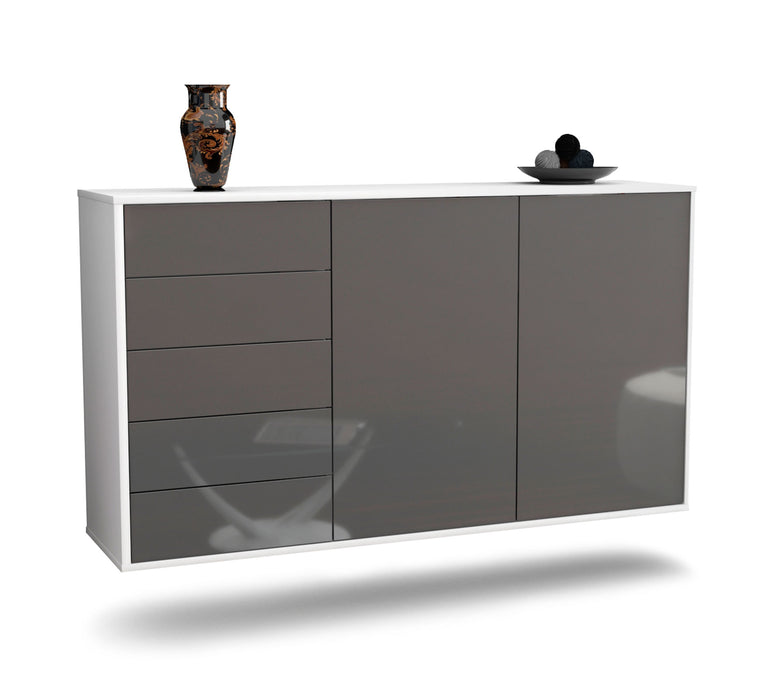 Stil Zeit Möbel Sideboard Peoria, Grau, hängend (136x79x35cm)
