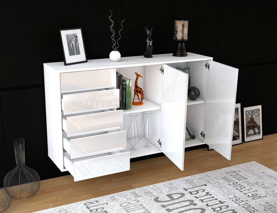 Stil Zeit Möbel Sideboard Peoria, Grau, hängend (136x79x35cm) Tiefpreis