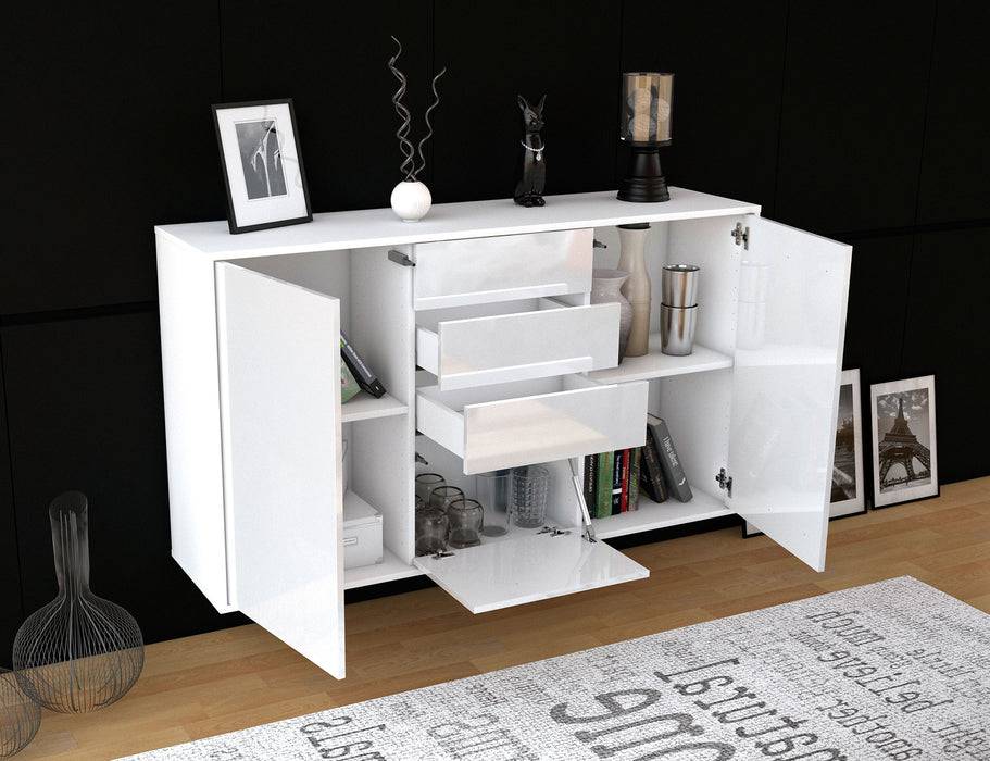 Stil Zeit Möbel Sideboard Sioux Falls, Weiß, hängend (136x79x35cm) Wochenangebot