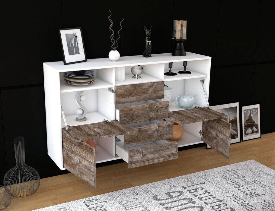 Stil Zeit Möbel Sideboard Salem, Walnuss, hängend (136x79x35cm) Begrenzte Freigabe