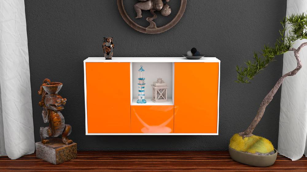 Stil Zeit Möbel Sideboard Garden Grove, Orange, hängend (136x79x35cm) Letzte 3 Tage