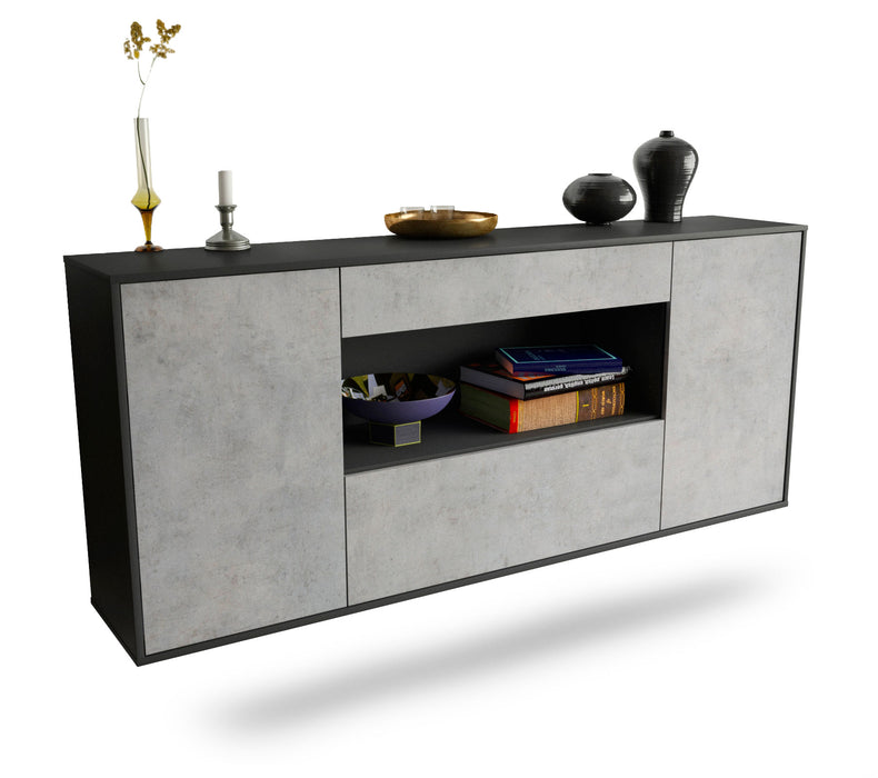Stil Zeit Möbel Sideboard Ann Arbor, Beton, hängend (180x79x35cm)