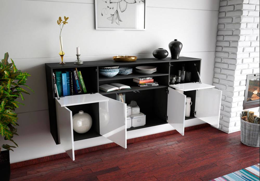 Stil Zeit Möbel Sideboard Topeka, Orange, hängend (180x79x35cm) Letzte 2 Tage