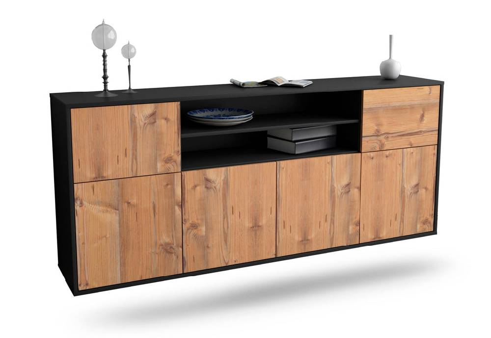 Stil Zeit Möbel Sideboard Topeka, Pinie, hängend (180x79x35cm)