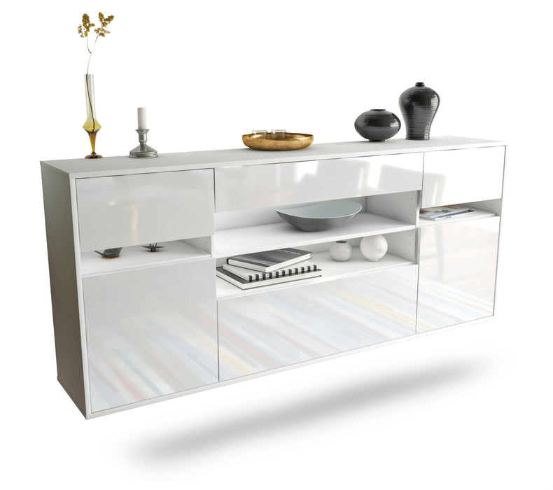 Stil Zeit Möbel Sideboard Miramar, Weiß, hängend (180x79x35cm) Bis zu 50% Rabatt