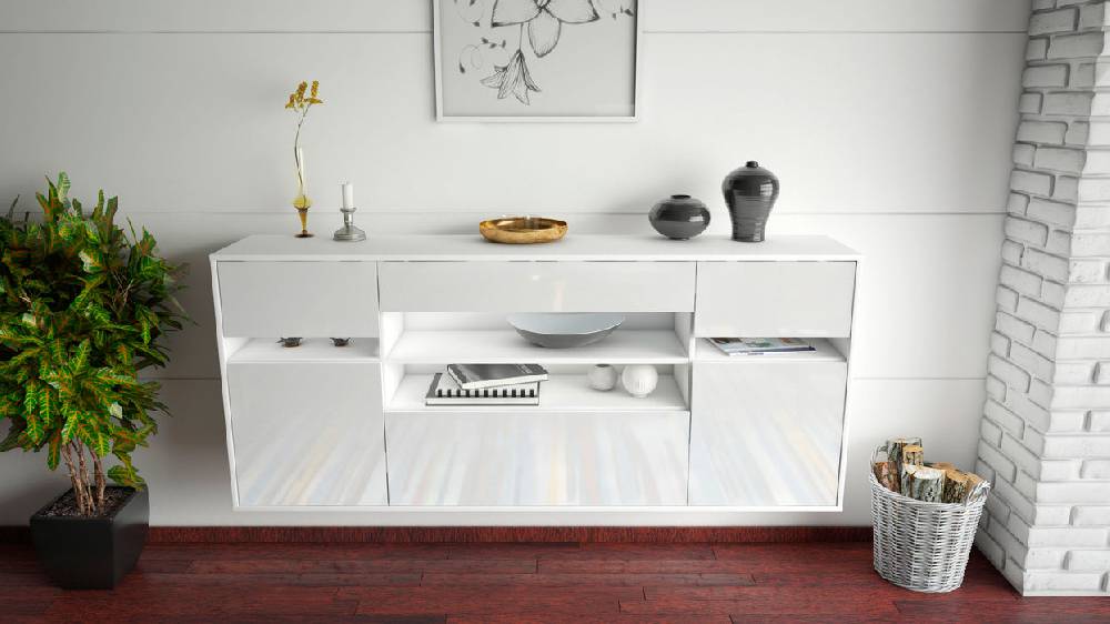 Stil Zeit Möbel Sideboard Miramar, Weiß, hängend (180x79x35cm) Bis zu 50% Rabatt