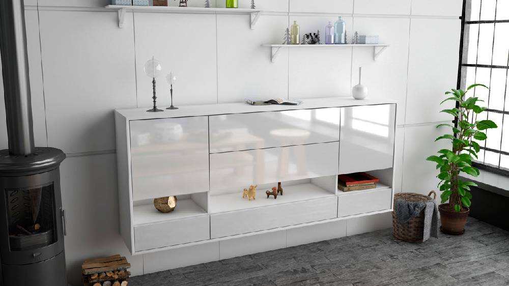 Stil Zeit Möbel Sideboard Lafayette, Weiß, hängend (180x79x35cm) Bis zu 65% Rabatt