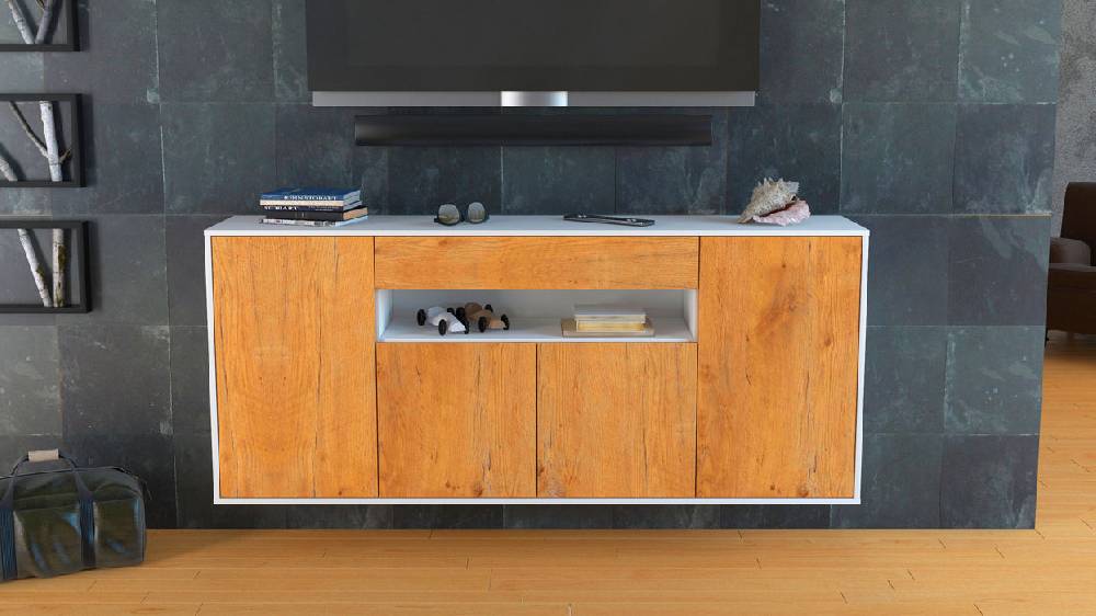 Stil Zeit Möbel Sideboard Lansing, Eiche, hängend (180x79x35cm) Nur für heute