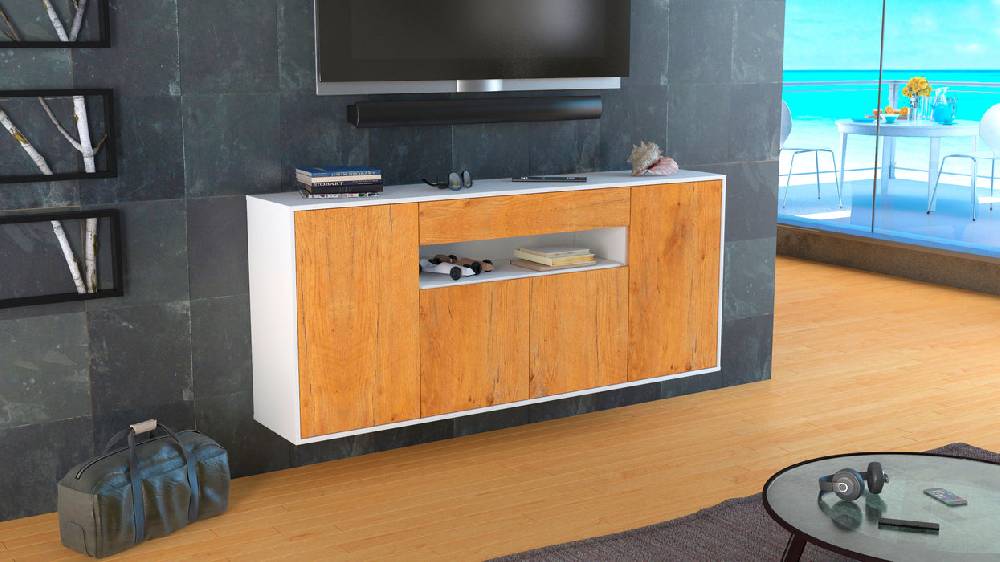 Stil Zeit Möbel Sideboard Lansing, Eiche, hängend (180x79x35cm) Nur für heute