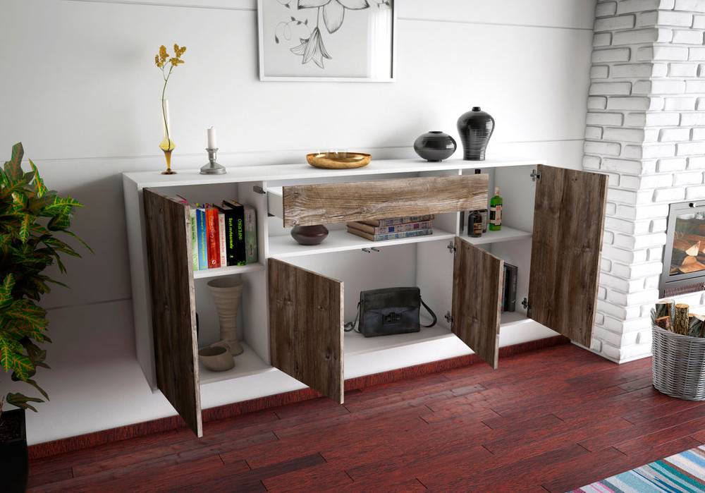 Stil Zeit Möbel Sideboard Lansing, Eiche, hängend (180x79x35cm) Nur für heute