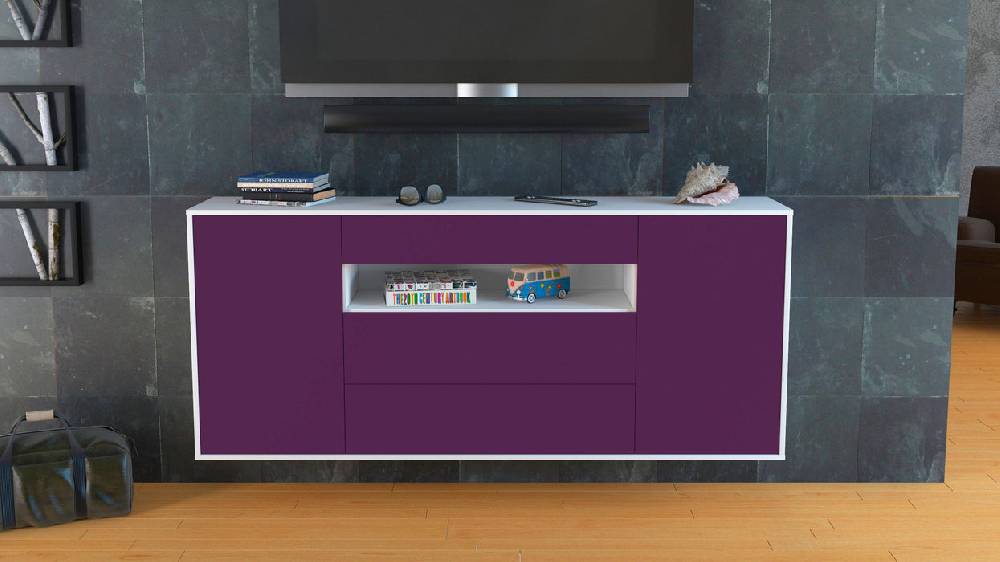 Stil Zeit Möbel Sideboard Vallejo, Lila, hängend (180x79x35cm) Sonderangebot der Fabrik