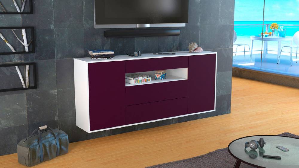 Stil Zeit Möbel Sideboard Vallejo, Lila, hängend (180x79x35cm) Sonderangebot der Fabrik