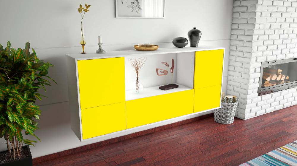 Stil Zeit Möbel Sideboard Sunnyvale, Gelb, hängend (180x79x35cm) Bis zu 55% Rabatt