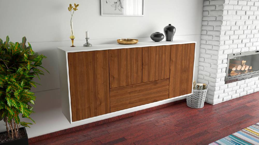 Stil Zeit Möbel Sideboard Escondido, Walnuss, hängend (180x79x35cm) Nur noch ein Tag übrig
