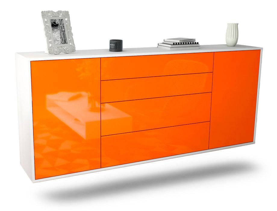 Stil Zeit Möbel Sideboard Bridgeport, Orange, hängend (180x79x35cm)
